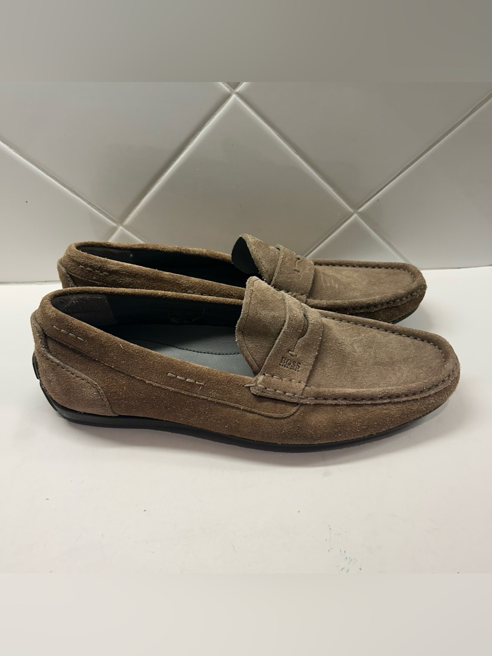 Hugo Boss Men’s Slip on Loafers Suede Leather Size 8